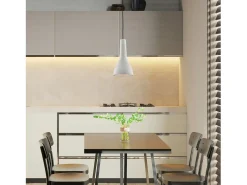 New Lámpara de suspensión Portland en hierro lacado con difusor de hormigón d. 17 y cable eléctrico regulable 1 luz 100 Ø17 BL305-S1-PC Gris