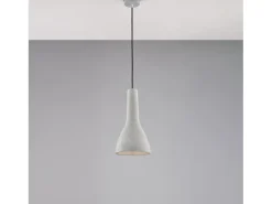 New Lámpara de suspensión Portland en hierro lacado con difusor de hormigón d. 17 y cable eléctrico regulable 1 luz 100 Ø17 BL305-S1-PC Gris