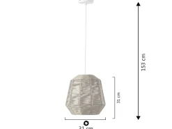 VS Venta-stock Lámpara de techo Akina de papel trenzado, diámetro 31 cm Beige Sale
