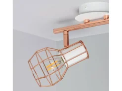 Ledkia Lámpara de Techo Aluminio Orientable 2 Focos Lada Cobre Multicolor New