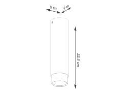 Sollux Lighting Plafón-Lámpara de techo Alvor moderno de acero - 1 fuentes luminosas 3000K - L.6 x A.22,5 cm - /cromo Negro