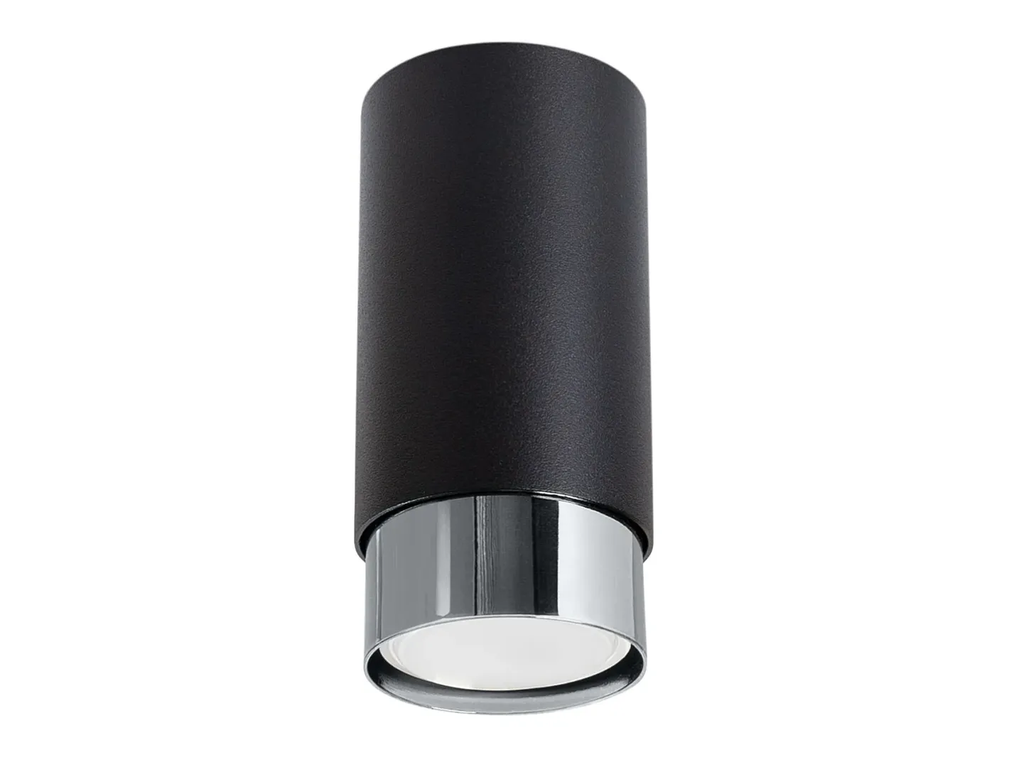 Sollux Lighting Plafón-Lámpara de techo Alvor moderno de acero - 1 fuentes luminosas 4000K - L.6 x A.12,5 cm - /cromo Negro