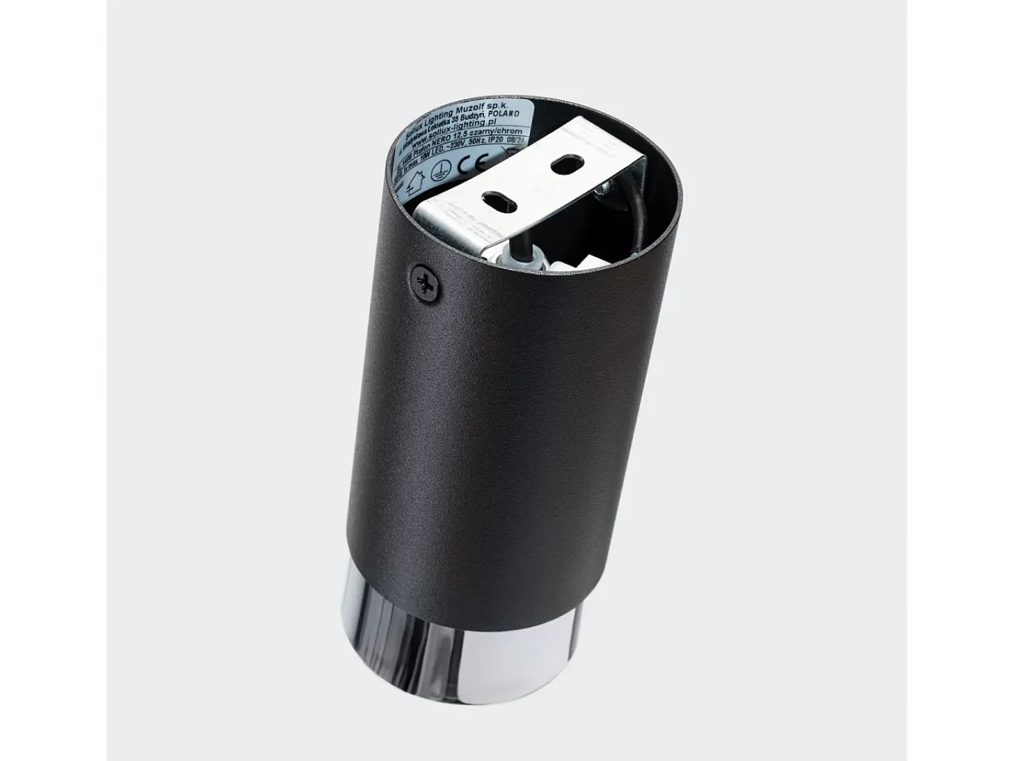 Sollux Lighting Plafón-Lámpara de techo Alvor moderno de acero - 1 fuentes luminosas 4000K - L.6 x A.12,5 cm - /cromo Negro