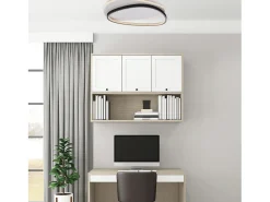 Lámpara de techo Amy en metal y aluminio, y negro, con LED CCT integrado + mando a distancia L.55 X 46 BL307-PBC-GR Blanco Outlet