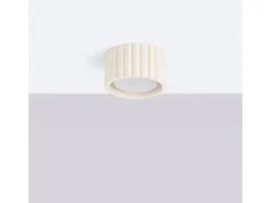Sollux Lighting Plafón-Lámpara De Techo Aura Minimalista De Aluminio - 1 Fuentes Luminosas - L.10 X A.10 Cm - Beige