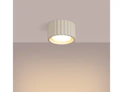 Sollux Lighting Plafón-Lámpara De Techo Aura Minimalista De Aluminio - 1 Fuentes Luminosas - L.10 X A.10 Cm - Beige