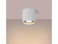 Sollux Lighting Lámpara De Techo Aura Minimalista De Aluminio - 1 Fuentes Luminosas - L.10 X A.10 Cm - Blanco Outlet