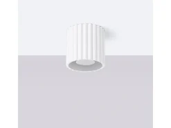 Sollux Lighting Lámpara De Techo Aura Minimalista De Aluminio - 1 Fuentes Luminosas - L.10 X A.10 Cm - Blanco Outlet