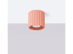 Clearance Sollux Lighting Lámpara De Techo Aura Minimalista De Aluminio - 1 Fuentes Luminosas - L.10 X A.10 Cm - Aterciopelado Rosa
