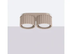 Sollux Lighting Plafón-Lámpara De Techo Aura Minimalista De Aluminio - 2 Fuentes Luminosas - L.21 X A.12 Cm - Pardo Gris