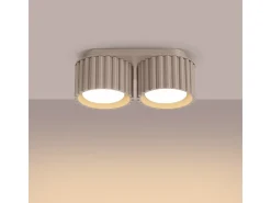 Sollux Lighting Plafón-Lámpara De Techo Aura Minimalista De Aluminio - 2 Fuentes Luminosas - L.21 X A.12 Cm - Pardo Gris