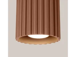 New Sollux Lighting Lámpara De Techo Aura Minimalista De Aluminio - 1 Fuentes Luminosas - L.10 X A.10 Cm - Moca Bronce