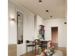 New Sollux Lighting Lámpara De Techo Aura Minimalista De Aluminio - 1 Fuentes Luminosas - L.10 X A.10 Cm - Moca Bronce