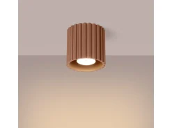 New Sollux Lighting Lámpara De Techo Aura Minimalista De Aluminio - 1 Fuentes Luminosas - L.10 X A.10 Cm - Moca Bronce