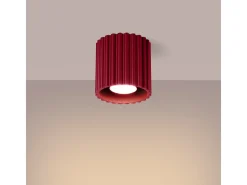 Sollux Lighting Lámpara De Techo Aura Minimalista De Aluminio - 1 Fuentes Luminosas - L.10 X A.10 Cm - Borgoña Rojo Sale