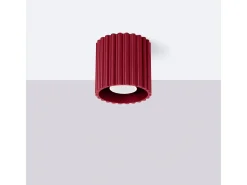 Sollux Lighting Lámpara De Techo Aura Minimalista De Aluminio - 1 Fuentes Luminosas - L.10 X A.10 Cm - Borgoña Rojo Sale