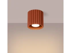 Sollux Lighting Lámpara De Techo Aura Minimalista De Aluminio - 1 Fuentes Luminosas - L.10 X A.10 Cm - Ocre Rojo Outlet
