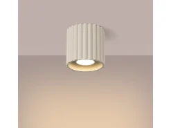 Outlet Sollux Lighting Lámpara De Techo Aura Minimalista De Aluminio - 1 Fuentes Luminosas - L.10 X A.10 Cm - Beige