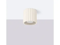 Outlet Sollux Lighting Lámpara De Techo Aura Minimalista De Aluminio - 1 Fuentes Luminosas - L.10 X A.10 Cm - Beige