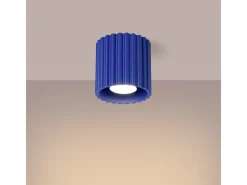 Outlet Sollux Lighting Lámpara De Techo Aura Minimalista De Aluminio - 1 Fuentes Luminosas - L.10 X A.10 Cm - Ultramarino Azul oscuro