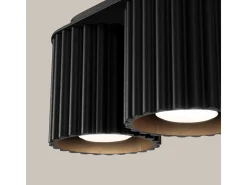 Outlet Sollux Lighting Lámpara De Techo Aura Minimalista De Aluminio - 2 Fuentes Luminosas - L.21 X A.12 Cm - Negro