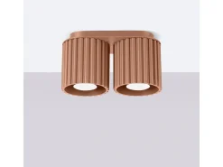 Sollux Lighting Lámpara De Techo Aura Minimalista De Aluminio - 2 Fuentes Luminosas - L.21 X A.12 Cm - Moca Bronce Best