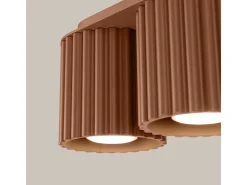 Sollux Lighting Lámpara De Techo Aura Minimalista De Aluminio - 2 Fuentes Luminosas - L.21 X A.12 Cm - Moca Bronce Best