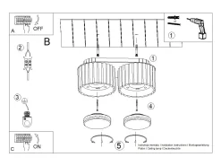 Discount Sollux Lighting Lámpara De Techo Aura Minimalista De Aluminio - 2 Fuentes Luminosas - L.21 X A.12 Cm - Negro