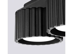 Discount Sollux Lighting Lámpara De Techo Aura Minimalista De Aluminio - 2 Fuentes Luminosas - L.21 X A.12 Cm - Negro
