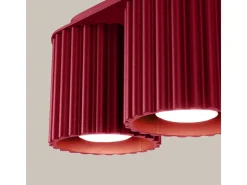 Hot Sollux Lighting Lámpara De Techo Aura Minimalista De Aluminio - 2 Fuentes Luminosas - L.21 X A.12 Cm - Borgoña Rojo