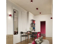 Hot Sollux Lighting Lámpara De Techo Aura Minimalista De Aluminio - 2 Fuentes Luminosas - L.21 X A.12 Cm - Borgoña Rojo