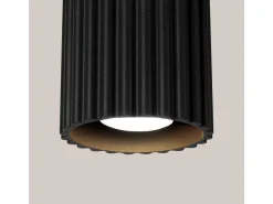 New Sollux Lighting Lámpara De Techo Aura Minimalista De Aluminio - 1 Fuentes Luminosas - L.10 X A.10 Cm - Negro