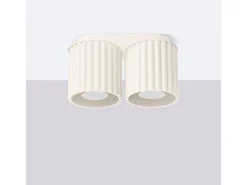 Sollux Lighting Plafón-Lámpara De Techo Aura Minimalista De Aluminio - 2 Fuentes Luminosas - L.21 X A.12 Cm - Beige