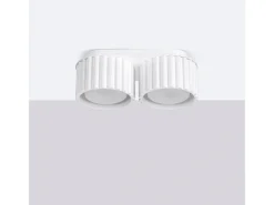 Sollux Lighting Lámpara De Techo Aura Minimalista De Aluminio - 2 Fuentes Luminosas - L.21 X A.12 Cm - Blanco Discount