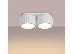 Sollux Lighting Lámpara De Techo Aura Minimalista De Aluminio - 2 Fuentes Luminosas - L.21 X A.12 Cm - Blanco Discount