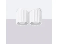 Sollux Lighting Lámpara De Techo Aura Minimalista De Aluminio - 2 Fuentes Luminosas - L.21 X A.12 Cm - Blanco Best