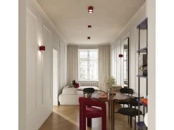 Sollux Lighting Plafón-Lámpara De Techo Aura Minimalista De Aluminio - 1 Fuentes Luminosas - L.10 X A.10 Cm - Borgoña Rojo