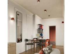 Sollux Lighting Lámpara De Techo Aura Minimalista De Aluminio - 1 Fuentes Luminosas - L.10 X A.10 Cm - Ocre Rojo Best