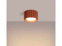 Sollux Lighting Lámpara De Techo Aura Minimalista De Aluminio - 1 Fuentes Luminosas - L.10 X A.10 Cm - Ocre Rojo Best