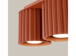 Online Sollux Lighting Lámpara De Techo Aura Minimalista De Aluminio - 2 Fuentes Luminosas - L.21 X A.12 Cm - Ocre Rojo