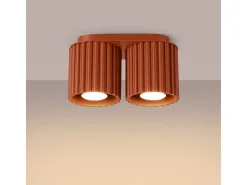 Online Sollux Lighting Lámpara De Techo Aura Minimalista De Aluminio - 2 Fuentes Luminosas - L.21 X A.12 Cm - Ocre Rojo