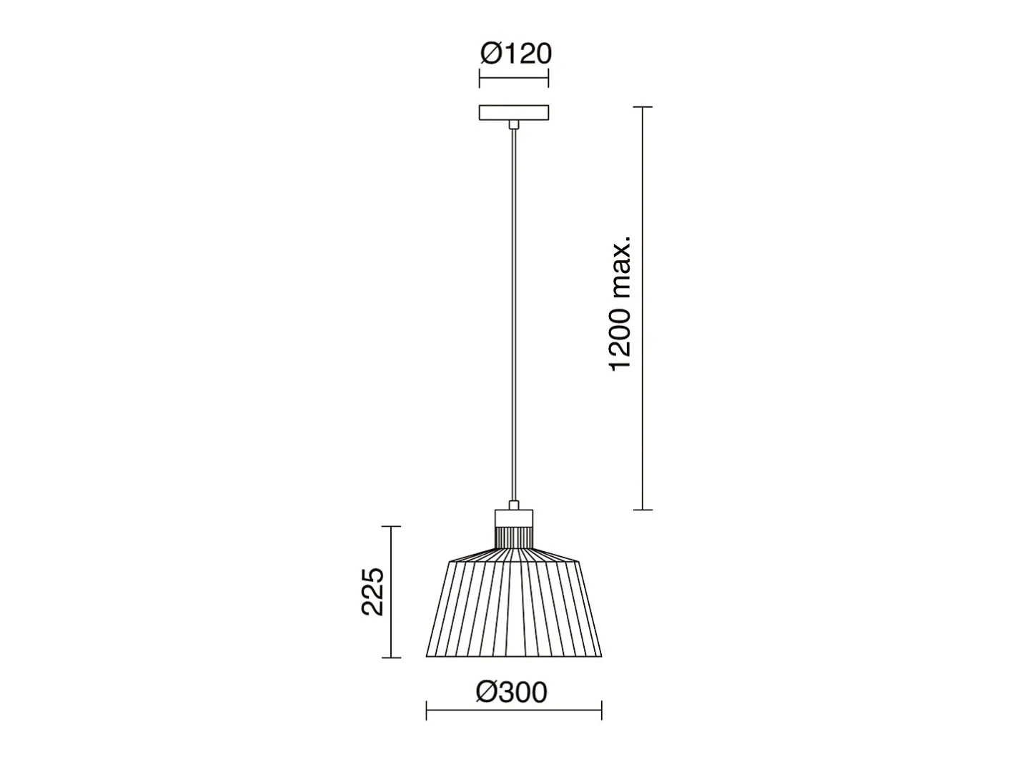 Plafón-Lámpara de techo BAGUET estilo moderno - Alt. 120 cm x D.ø30 cm- E27 42W - ip20 - acero y madera - Negro