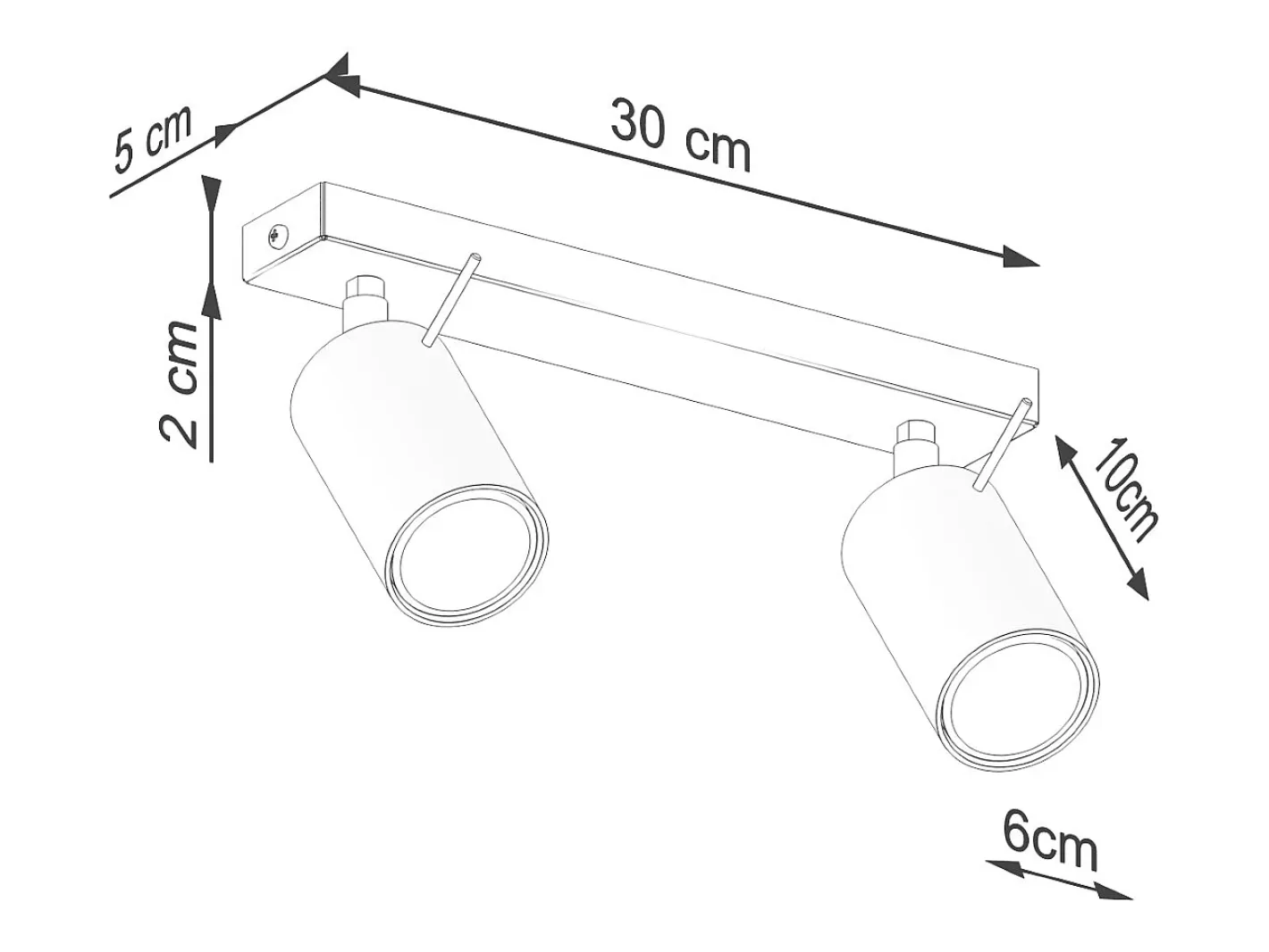 Sollux Lighting Plafón-Lámpara de techo Briix moderno de acero - 2 fuentes luminosas 3000K - L.30 x A.17 cm - Beige