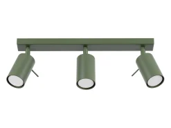 New Sollux Lighting Lámpara de techo Briix moderno de acero - 3 fuentes luminosas 4000K - L.45 x A.17 cm - oliva Verde