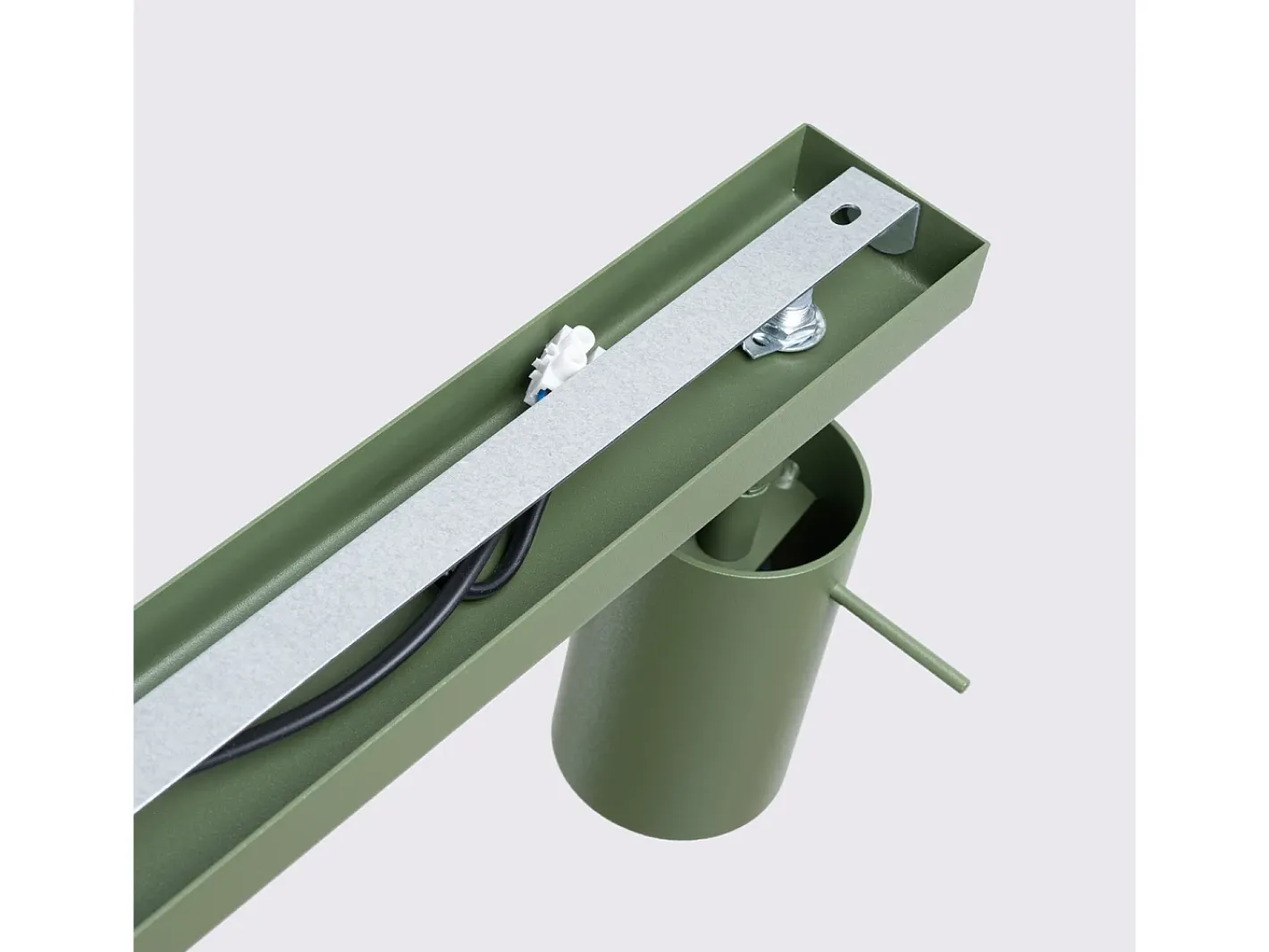New Sollux Lighting Lámpara de techo Briix moderno de acero - 3 fuentes luminosas 4000K - L.45 x A.17 cm - oliva Verde