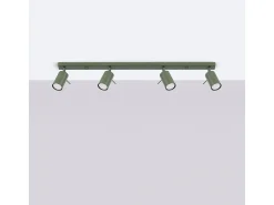 New Sollux Lighting Lámpara de techo Briix moderno de acero - 4 fuentes luminosas 3000K - L.81 x A.17 cm - oliva Verde