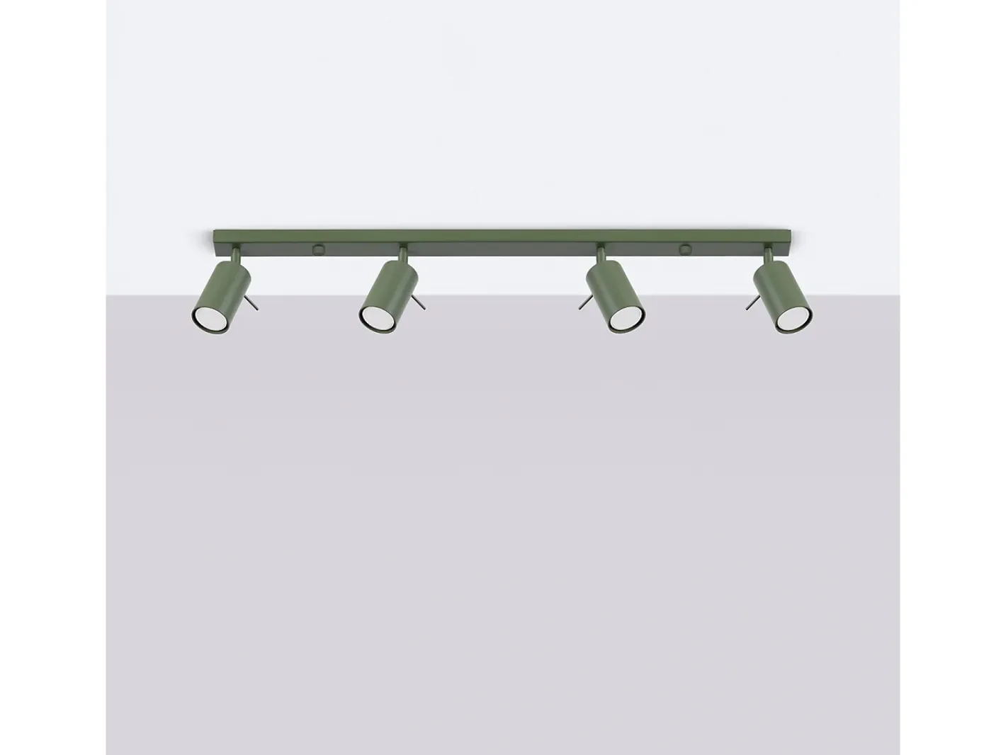 New Sollux Lighting Lámpara de techo Briix moderno de acero - 4 fuentes luminosas 3000K - L.81 x A.17 cm - oliva Verde