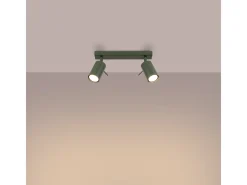 Sollux Lighting Plafón-Lámpara de techo Briix moderno de acero - 2 fuentes luminosas 4000K - L.30 x A.17 cm - oliva Verde