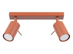 Sollux Lighting Plafón-Lámpara de techo Briix moderno de acero - 2 fuentes luminosas 3000K - L.30 x A.17 cm - ocre Rojo