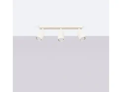Sollux Lighting Plafón-Lámpara de techo Briix moderno de acero - 3 fuentes luminosas 3000K - L.45 x A.17 cm - Beige